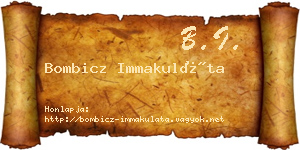 Bombicz Immakuláta névjegykártya